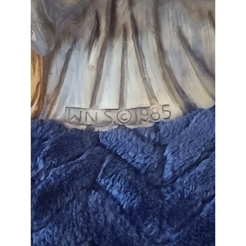 Vintage 1985 WNS Ceramic Wizard Figurine Statue Blue Robe Fantasy Decor - Picture 5 of 6